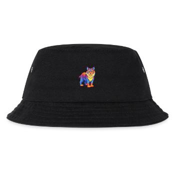 Bobcat Colorful Kawaii Cartoon Character Clipart - Kids’ Bucket Hat - black - Front