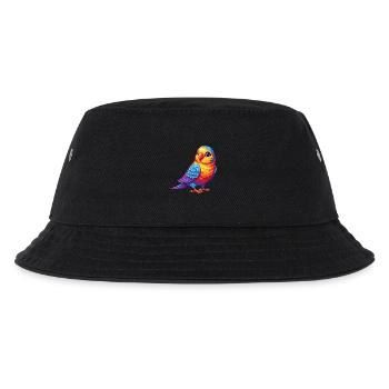 Sittich Bunte Kawaii Cartoon Figur Vogel - Kinder Bucket Hat - Schwarz - Vorne