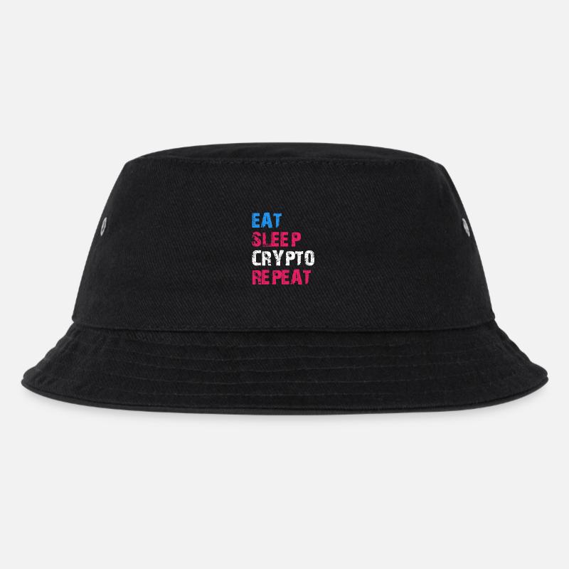 EAT SLEEP CRYPTO REPEAT - Kids’ Bucket Hat - black