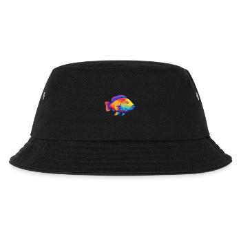 Napoleon Wrasse Colorful Kawaii Cartoon Sea Animal - Kids’ Bucket Hat - black - Front