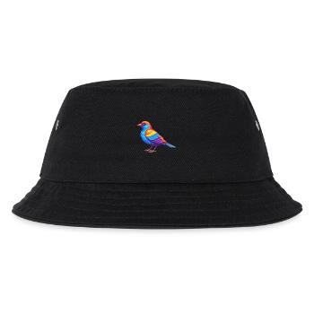 Rot geflügelte Amsel Bunte Kawaii Karikatur - Kinder Bucket Hat - Schwarz - Vorne