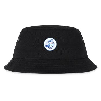 Kuckuck Vogel Blau Kawaii Cartoon Figur Clipart - Kinder Bucket Hat - Schwarz - Vorne