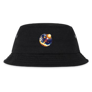Rakete, Astronaut, UFO und Planeten im All. - Kinder Bucket Hat - Schwarz - Vorne