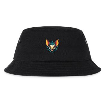 Fledermaus Niedlich Kawaii Cartoon Clipart Tier Gesicht - Kinder Bucket Hat - Schwarz - Vorne