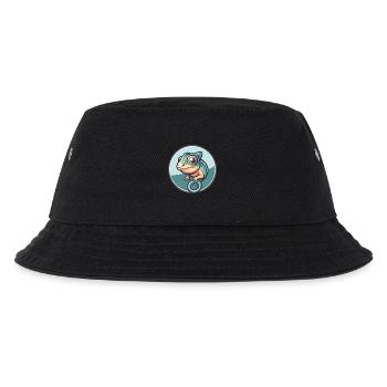 Chamäleon Kawaii Cartoon Figur Tier Haustier Gesicht - Kinder Bucket Hat - Schwarz - Vorne