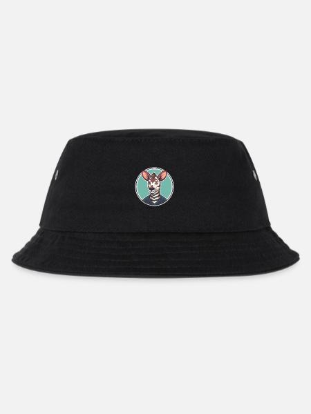 Okapi Kawaii Cartoon Figur Tier Haustier Gesicht - Kinder Bucket Hat - Schwarz