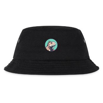 Leguan Kawaii Cartoon Figur Tier Haustier Gesicht - Kinder Bucket Hat - Schwarz - Vorne