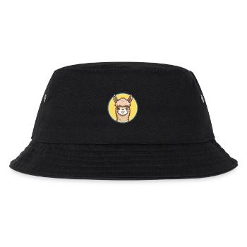 Alpaka Kawaii Cartoon Figur Tier Haustier Gesicht - Kinder Bucket Hat - Schwarz - Vorne