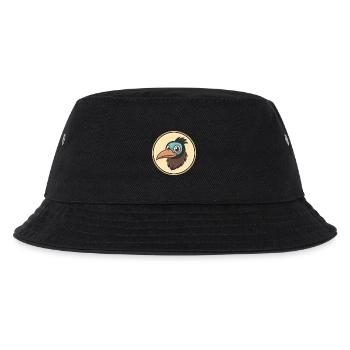 Krähe Kawaii Cartoon Figur Tier Haustier Gesicht - Kinder Bucket Hat - Schwarz - Vorne