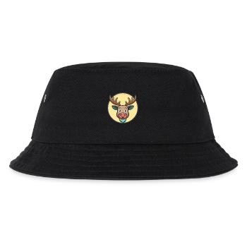 Elch Kawaii Cartoon Figur Tier Haustier Gesicht - Kinder Bucket Hat - Schwarz - Vorne