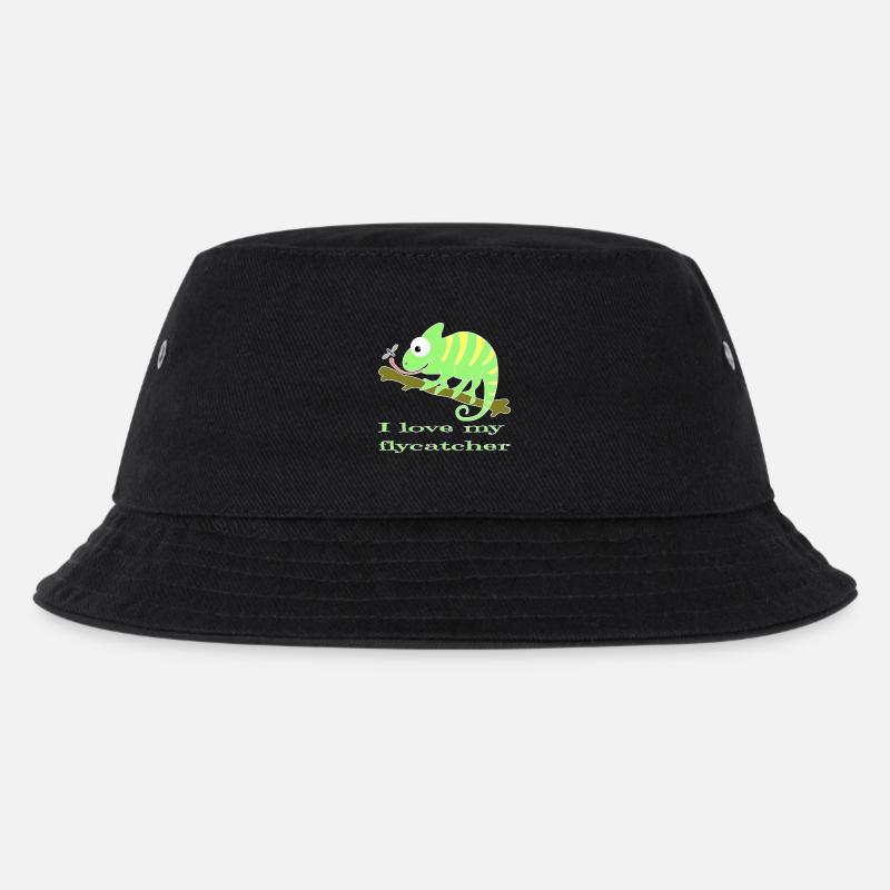 Chamaeleon tier - Kinder Bucket Hat - Schwarz