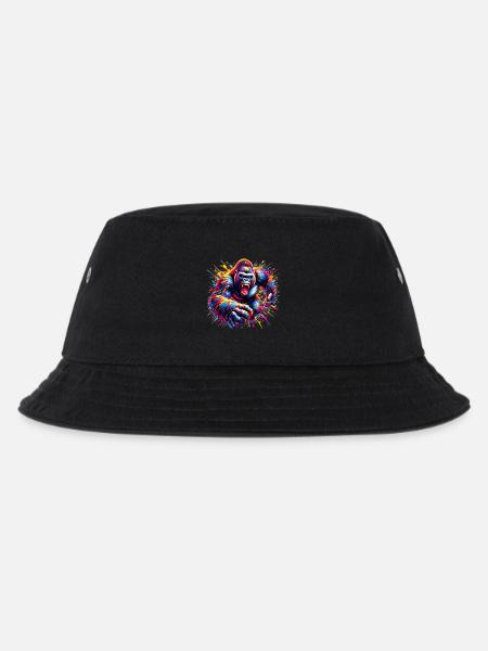 Gorilla - Kinder Bucket Hat - Schwarz
