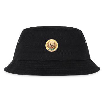 St Johns Wasser Hund Rasse Karikatur Kawaii Clipart - Kinder Bucket Hat - Schwarz - Vorne