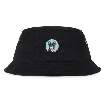 Black And Tan Terrier Dog Breed Cartoon Kawaii Pet - Kids’ Bucket Hat - black - Front