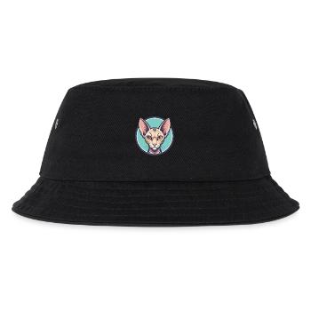 Orientalische Katzenrasse Karikatur Kawaii Tier Haustier - Kinder Bucket Hat - Schwarz - Vorne