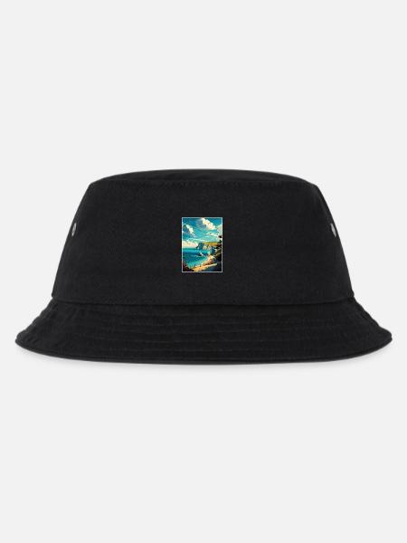 Isle Of Wight Anob Travel Poster Souvenir Paint WP - Kids’ Bucket Hat - black
