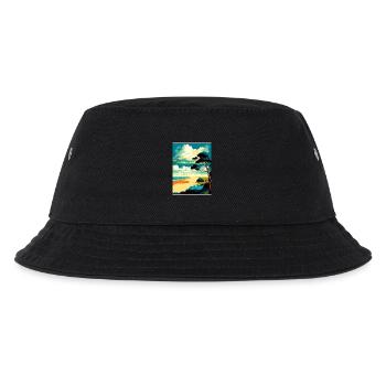 Norfolk Coast Anob Reise Poster Souvenir Farbe WP - Kinder Bucket Hat - Schwarz - Vorne