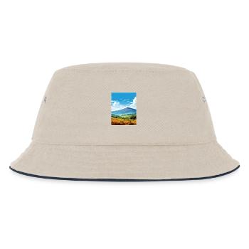 Mourne Mountains Aonb Travel Poster Souvenir WPA - Kids’ Bucket Hat - ecru/navy - Front