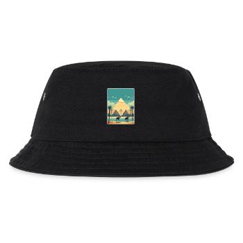 Cairo Egypt Great Pyramids Of Giza Travel Poster - Kids’ Bucket Hat - black - Front