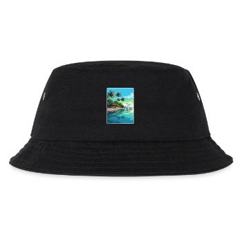 Maldives South Aisa Vintage Travel Poster Souvenir - Kids’ Bucket Hat - black - Front