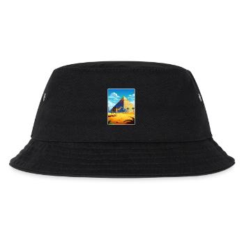 Cairo Egypt Great Pyramids Of Giza Travel Poster - Kids’ Bucket Hat - black - Front