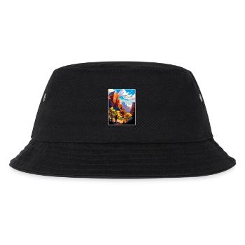 Zion Nationalpark Arizona Reise Poster Souvenir - Kinder Bucket Hat - Schwarz - Vorne