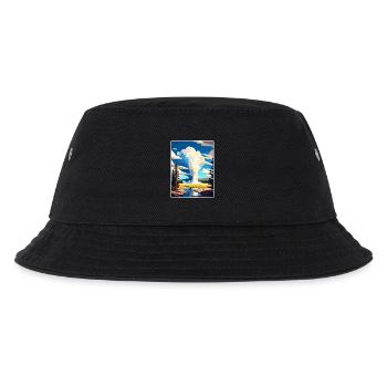 Yellowstone Nationalpark Reiseplakat Souvenir - Kinder Bucket Hat - Schwarz - Vorne