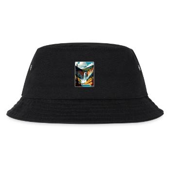 Yellowstone Nationalpark Reiseplakat Souvenir - Kinder Bucket Hat - Schwarz - Vorne