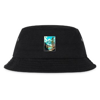 Bridger Teton Nationalpark Reiseposter Souvenir - Kinder Bucket Hat - Schwarz - Vorne