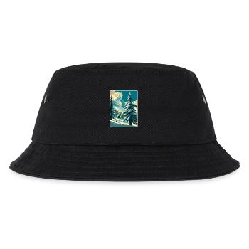 Zermatt Ski Skiing Travel Poster Souvenir Paint WP - Kids’ Bucket Hat - black - Front