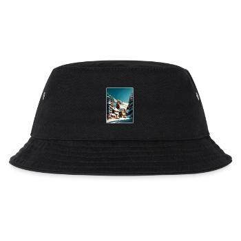 Val Thorens Ski Reise Poster Souvenir Farbe WPA - Kinder Bucket Hat - Schwarz - Vorne