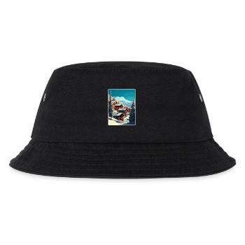 Val Thorens Ski Reise Poster Souvenir Farbe WPA - Kinder Bucket Hat - Schwarz - Vorne