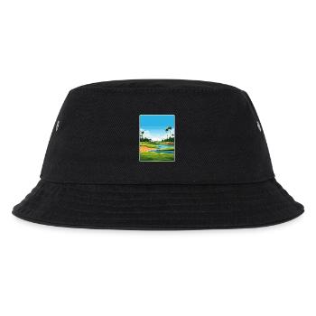 Tpc Sawgrass Golfplatz Reiseposter Souvenir - Kinder Bucket Hat - Schwarz - Vorne