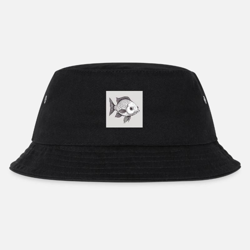 Fisch - Kinder Bucket Hat - Schwarz