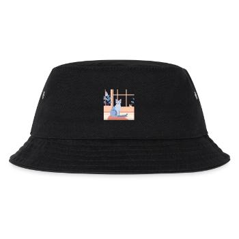 Blue Cat by Window Afternoon - Kids’ Bucket Hat - black - Front