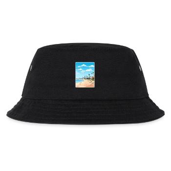 Manhattan Beach Kalifornien Reiseposter Souvenir - Kinder Bucket Hat - Schwarz - Vorne