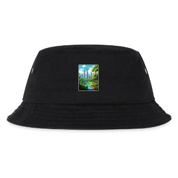 Kuala Lumpur Malaysia Reiseposter Souvenir WPA - Kinder Bucket Hat - Schwarz - Vorne