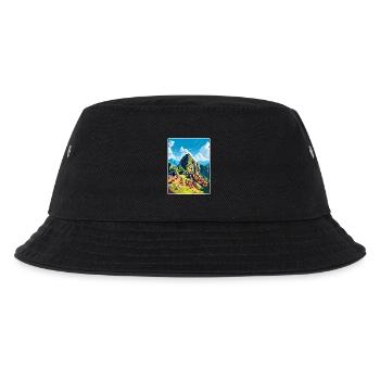 Machu Picchu Peru Reise Poster Souvenir Farbe WPA - Kinder Bucket Hat - Schwarz - Vorne