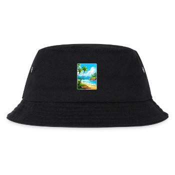 Dominikanische Republik Karibik Reise Posterkarte - Kinder Bucket Hat - Schwarz - Vorne
