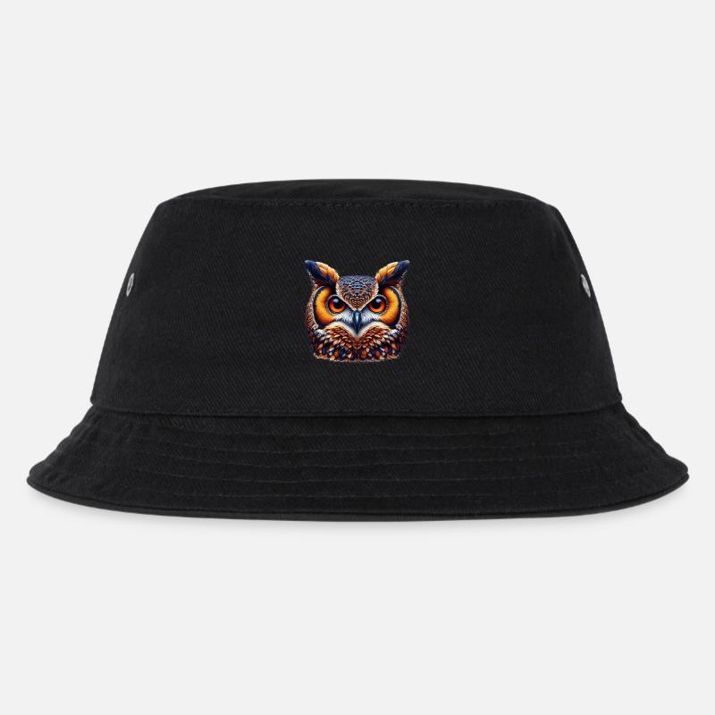 Eule - Kinder Bucket Hat - Schwarz