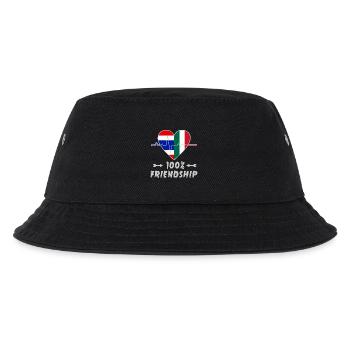 Thailand und Italien 100% Freundschaft - Kinder Bucket Hat - Schwarz - Vorne