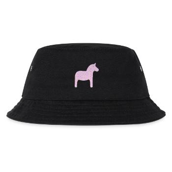Dalapferd rosa Dots skandinavisch Schweden Deko - Kinder Bucket Hat - Schwarz - Vorne