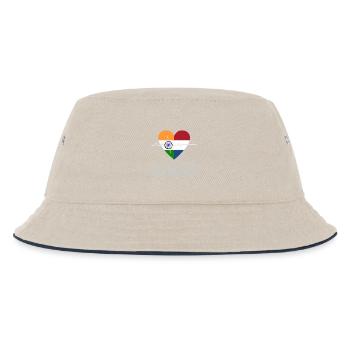 Indien und Niederlande 100% Freundschaft - Kinder Bucket Hat - Natur/Navy - Vorne