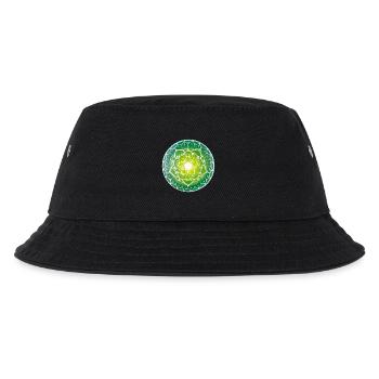 Grünes Mandala mit spirituellem Muster - Kinder Bucket Hat - Schwarz - Vorne