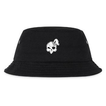 Pirate bunny skull with brain and rabbit ear - Kids’ Bucket Hat - black - Front