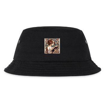 Jugendstil Frau Buch Bücher Lesen Geschenk - Kinder Bucket Hat - Schwarz - Vorne