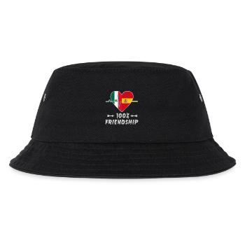 Mexiko und Spanien 100% Freundschaft - Kinder Bucket Hat - Schwarz - Vorne