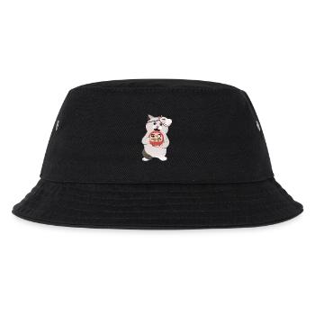Süße Katze hält Daruma mit Kabuki Maske - Kinder Bucket Hat - Schwarz - Vorne
