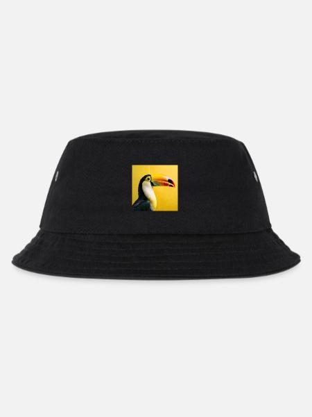 Tukan-Vogel auf tropischen gelben Hintergrundfarben - Kinder Bucket Hat - Schwarz
