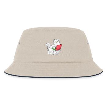Persische Katze Pizza - Kinder Bucket Hat - Natur/Navy - Vorne